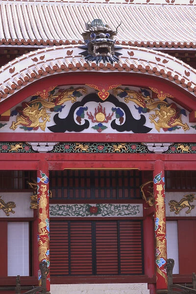 The recently reconstructed Shuri Castle, Naha, Okinawa, Japan is one of the island s