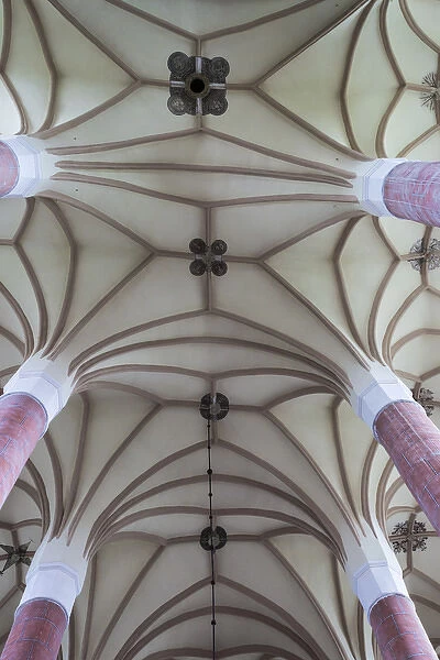 Romania, Transylvania, Bistrita, Evangelical Church, built 14th-century, interior ceiling