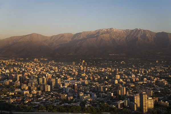 Santiago, Chile backed by Andes Mountains