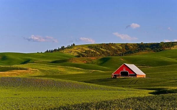 A scenic view of a barn in Moscow Idaho