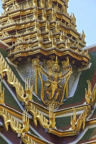 Southeast Asia, Thailand, Bangkok. Close-up exterior view of Royal Palace. Credit as