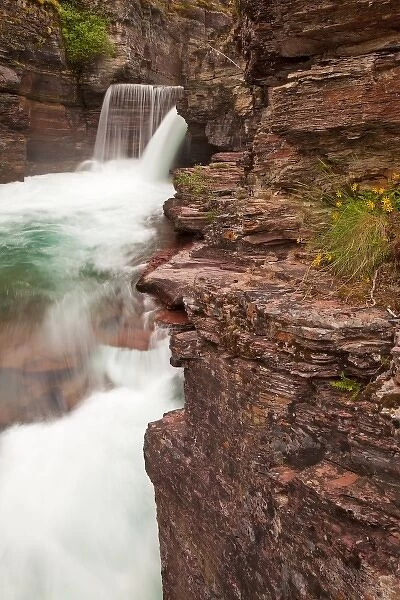 St Mary Falls in Glacier National Park in Montana