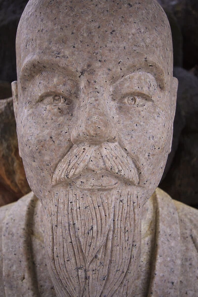 A stone statue of an elderly man in the Jozankei hot springs town on the outskirts of Sapporo