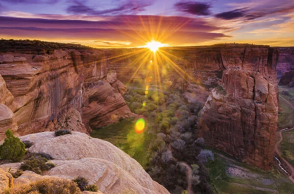 Sunrise over Canyon del Muerto, Canyon de Chelly National Monument, Arizona USA