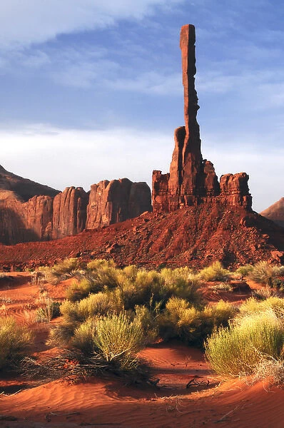 Totem Pole in Early Morning Light; Monument Valley; Arizona; USA