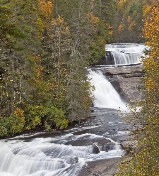 Triple Falls on Little River in the DuPont State Forest in North Carolina