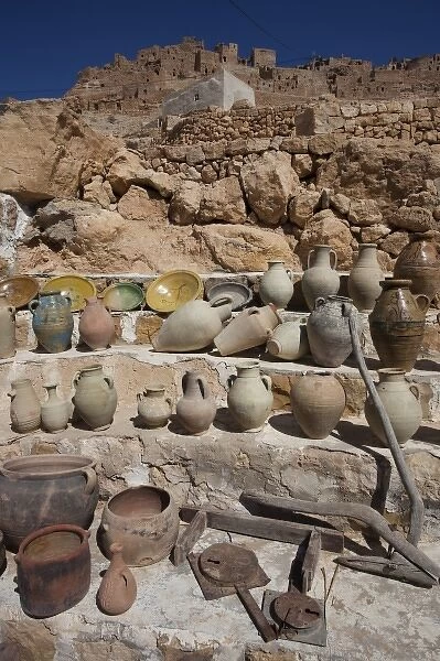 Tunisia, Ksour Area, Chenini, Berber village pottery