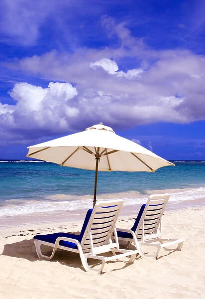 Umbrellas on Dawn Beach, St. Maarten, Caribbean