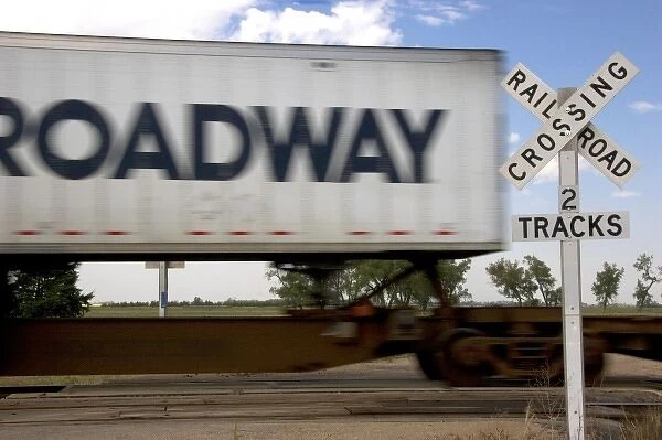 Union Pacific Railroad crossing near Central City, Nebraska