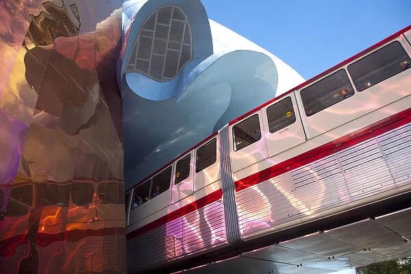 United States, Washington, Seattle, Monorail and Experience Music Project and Science