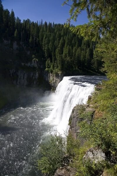 Upper Mesa Falls on the Henrys Fork of the Snake River in Fremont County, Idaho, USA