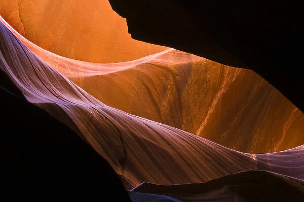 USA, Arizona, Upper Antelope Canyon. Sandstone formations in slot canyon. Credit as