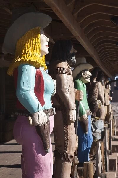 USA, Arizona, Williams. Rt. 66 Town, Western-Themed Wood Sculptures