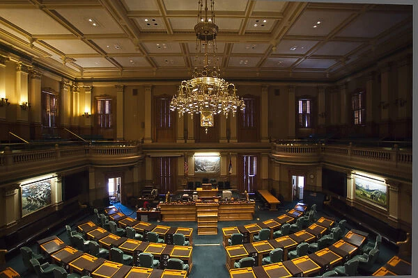 USA, Colorado, Denver, Colorado State Capitol, interior of the House of Representatives