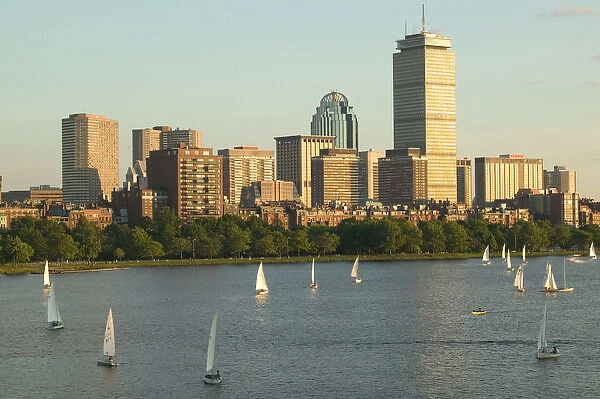 USA-Massachusettes-Boston: Back Bay View & Charles River Sunset  /  Summer