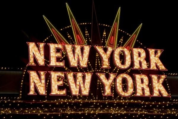 USA, Nevada, Las Vegas. New York New York Hotel & Casino neon sign