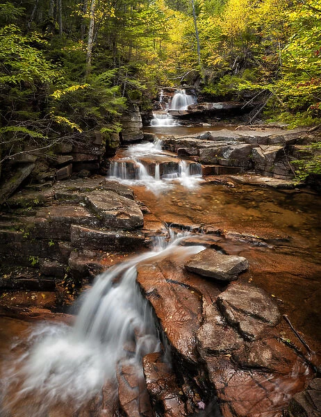 USA, New Hampshire, White Mountains, Vertical panorama of Coliseum Falls
