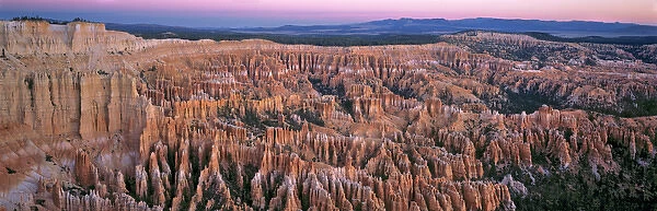 USA, Utah, Bryce Canyon NP. The red fingers of dawn tickle Bryce Canyon National Park