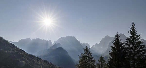 View from Val Rendena towards the Brenta Dolomites, UNESCO World Heritage Site