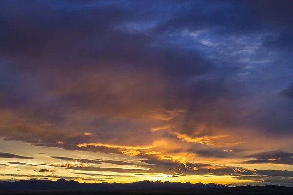 Vivid sunset over the Rocky Mountain Front near Choteau, Montana, USA