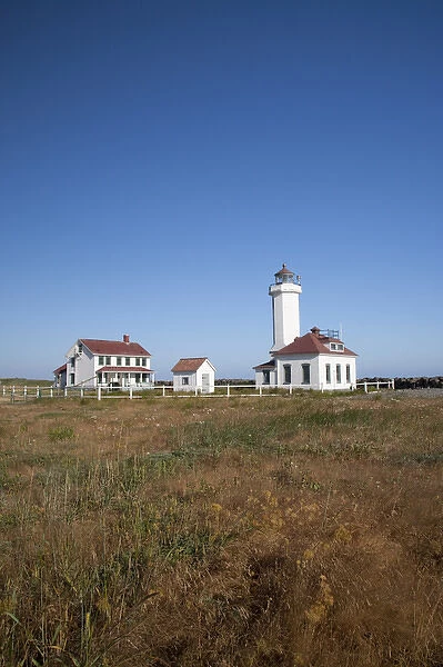 WA, Port Townsend, Point Wilson lighthouse, built 1913, at entrance to Admiralty Inlet