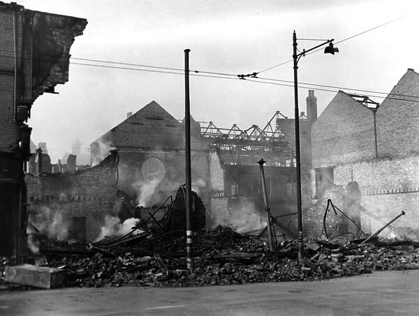Bomb damage, Cleethorpes Road, Grimsby, WW2