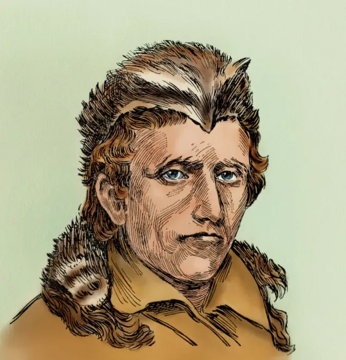 Framed Print : Daniel Boone Print - Coonskin Cap Portrait Framed Print : Daniel Boone Print - Coonskin Cap Portrait
