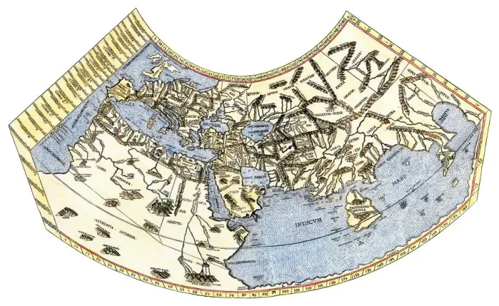 Framed Print : Print of Ptolemy's Flat Earth Map, 19th-century Woodcut Framed Print : Print of Ptolemy's Flat Earth Map, 19th-century Woodcut