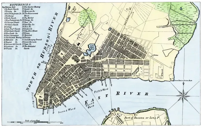 Framed Print : 1789 Manhattan Map Print Framed Print : 1789 Manhattan Map Print