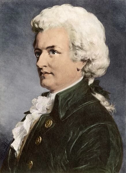 Mozart. Portrait of Wolfgang Amadeus Mozart.