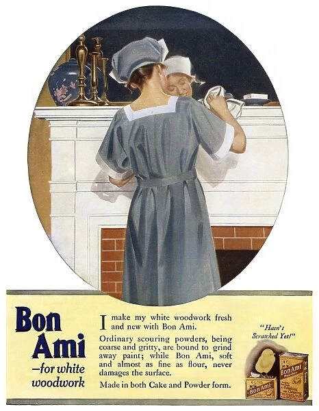 AD: BON AMI, 1919. American advertisement for Bon Ami household cleaner, 1919
