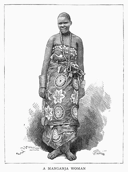 AFRICA: MANGANJA WOMAN. Manganja woman of Nyasaland (present-day Malawi), East Africa. Line engraving, 1889