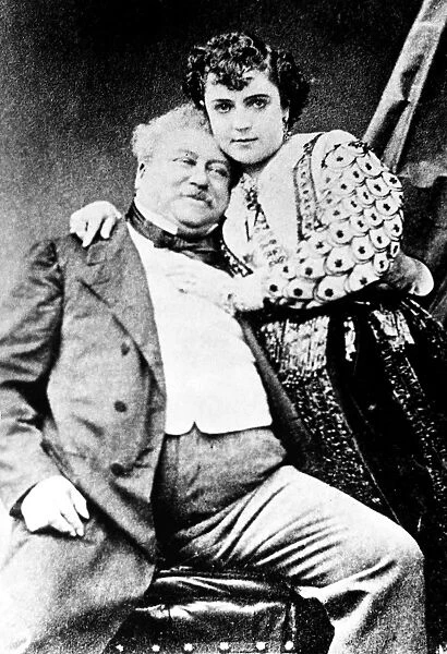 ALEXANDER DUMAS (1802-1870). Known as Dumas pere. French writer, with his mistress, American actress Adah Isaccs Menken, mid 19th century