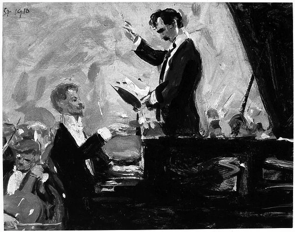 ALEXANDER SCRIABIN (1872-1915). Russian composer and pianist. With Russian orchestra conductor
