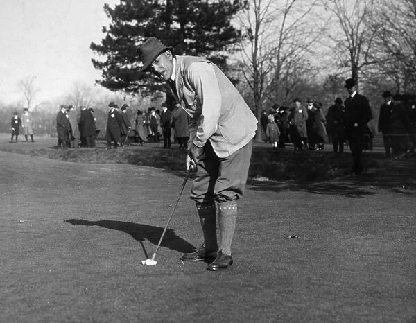 American (Australian-born) golfer. Photographed, c1920