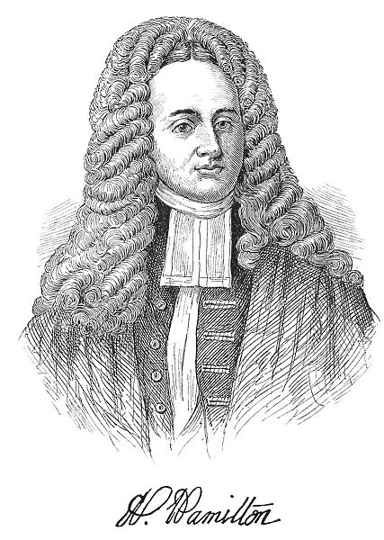 ANDREW HAMILTON (c1676-1741). American lawyer. Line engraving, 19th century