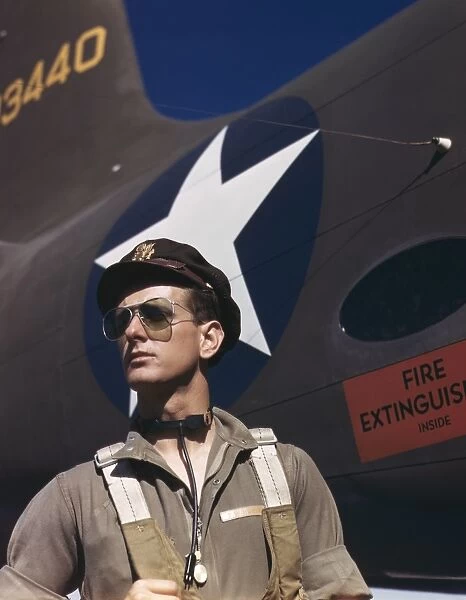 ARMY TEST PILOT, 1942. F. W. Hunter, an Army test pilot at the Douglas Aircraft