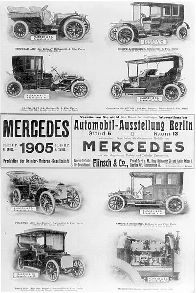 AUTOMOBILE AD, 1905. Advertisement for an automobile show at Berlin, 1905