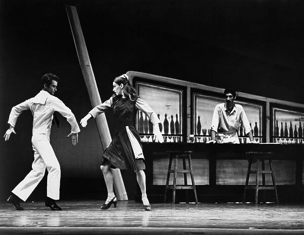BALLET: FANCY FREE, c1970. Terry Orr and Ellen Everett performing in an American Ballet Theatre production of Fancy Free, choreographed by Jerome Robbins, c1970