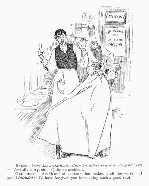 BARBER SHOP CARTOON. Cartoon from an American magazine #12322438 BARBER SHOP CARTOON. Cartoon from an American magazine #12322438