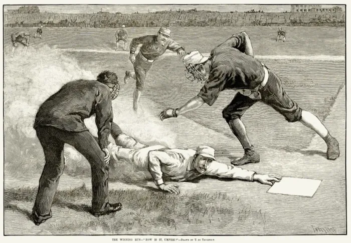 Framed Print : Print of a Baseball Game, 1885 Framed Print : Print of a Baseball Game, 1885
