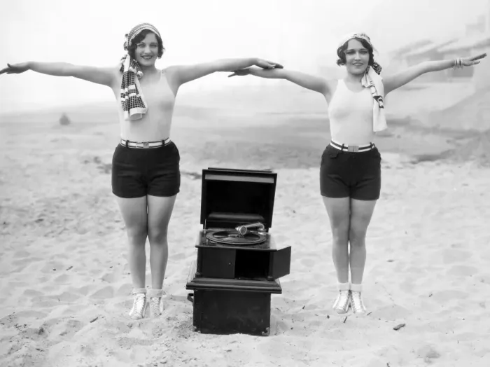 Framed Print : Joan Crawford and Dorothy Sebastian with a Portable Phonograph Print Framed Print : Joan Crawford and Dorothy Sebastian with a Portable Phonograph Print