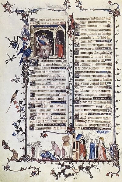 BELLEVILLE BREVIARY, c1325. Page from the Belleville Breviary, produced for Jeanne