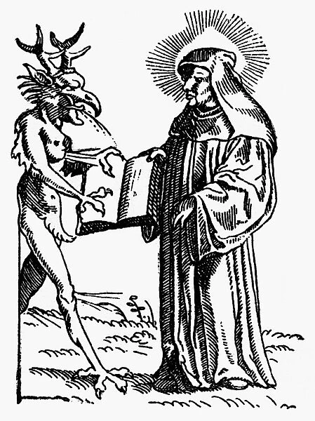 BERNARD de CLAIRVAUX (1190-1153). French theologian and reformer. Saint Bernard and the Devil
