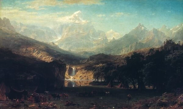 BIERSTADT: ROCKIES. The Rocky Mountains. Oil on canvas, 1863, by Albert Bierstadt