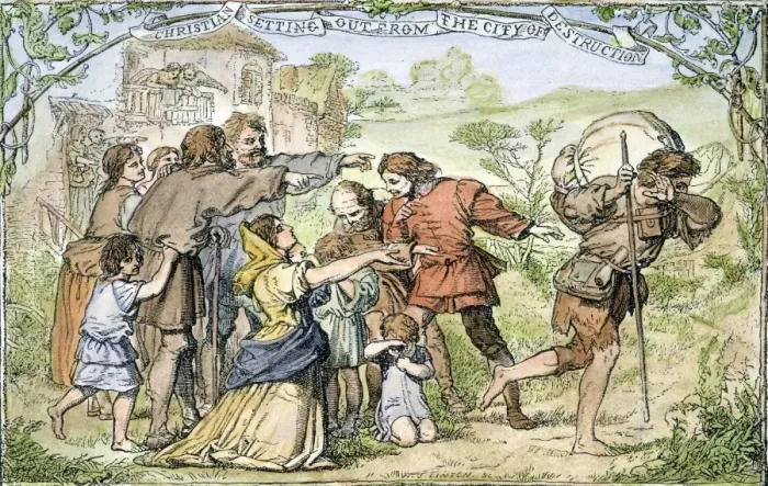 Framed Print : 19th Century Print of Christian Setting Out Framed Print : 19th Century Print of Christian Setting Out