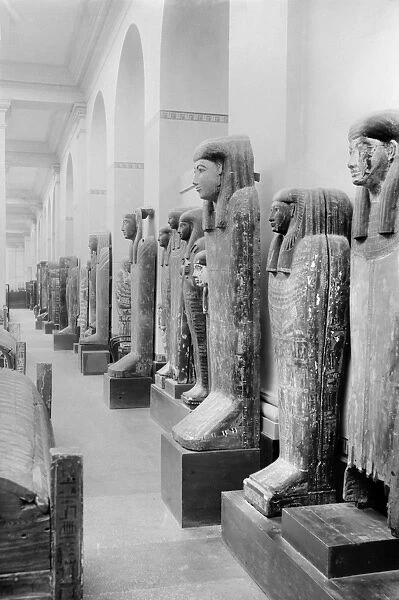 CAIRO: EGYPTIAN MUMMIES. Ancient Egyptian mummy sarcophagi at the Cairo Museum