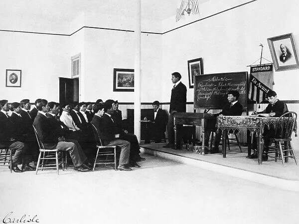 CARLISLE SCHOOL, 1900. Students at the Carlisle, Pennsylvania, Indian Industrial School