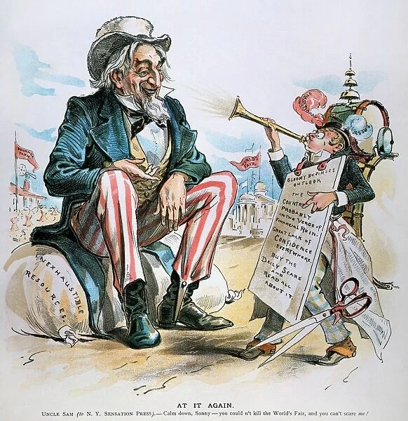 CARTOON: UNCLE SAM, 1893. American cartoon, 1893. Available as Framed  Prints, Photos, Wall Art and other products #6251493
