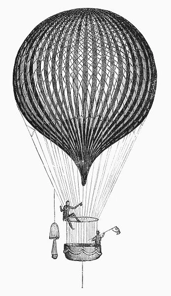 Charles Greens hot air balloon the Great Nassau. 19th century engraving
